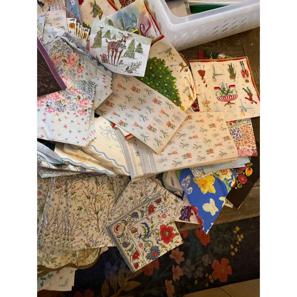 Mixed Lot Decorative Paper Napkins Rae Dunn Caspari Holiday Floral Decoupage